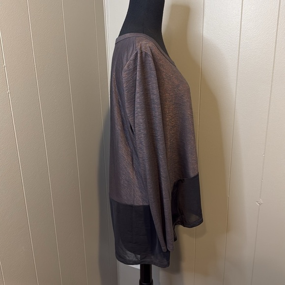 Laila Jayde Women’s Extra Large Long Sleeve Blouse Semi-Sheer Top Sheer Trim - Picture 3 of 6